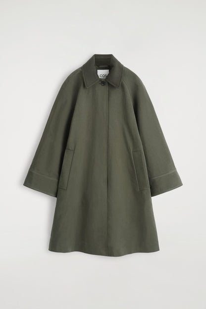 Wool-Trimmed Long Car Coat