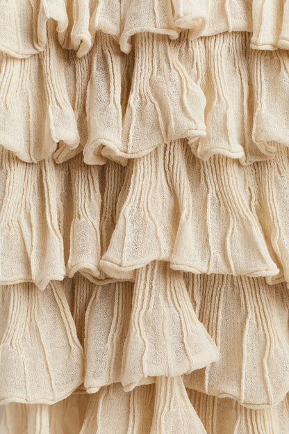 Flounced rib-knit dress