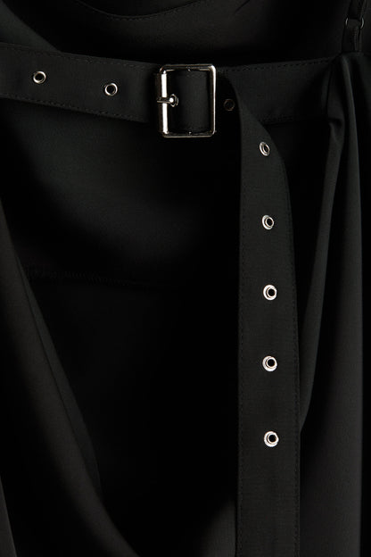 Belt-detail strappy dress