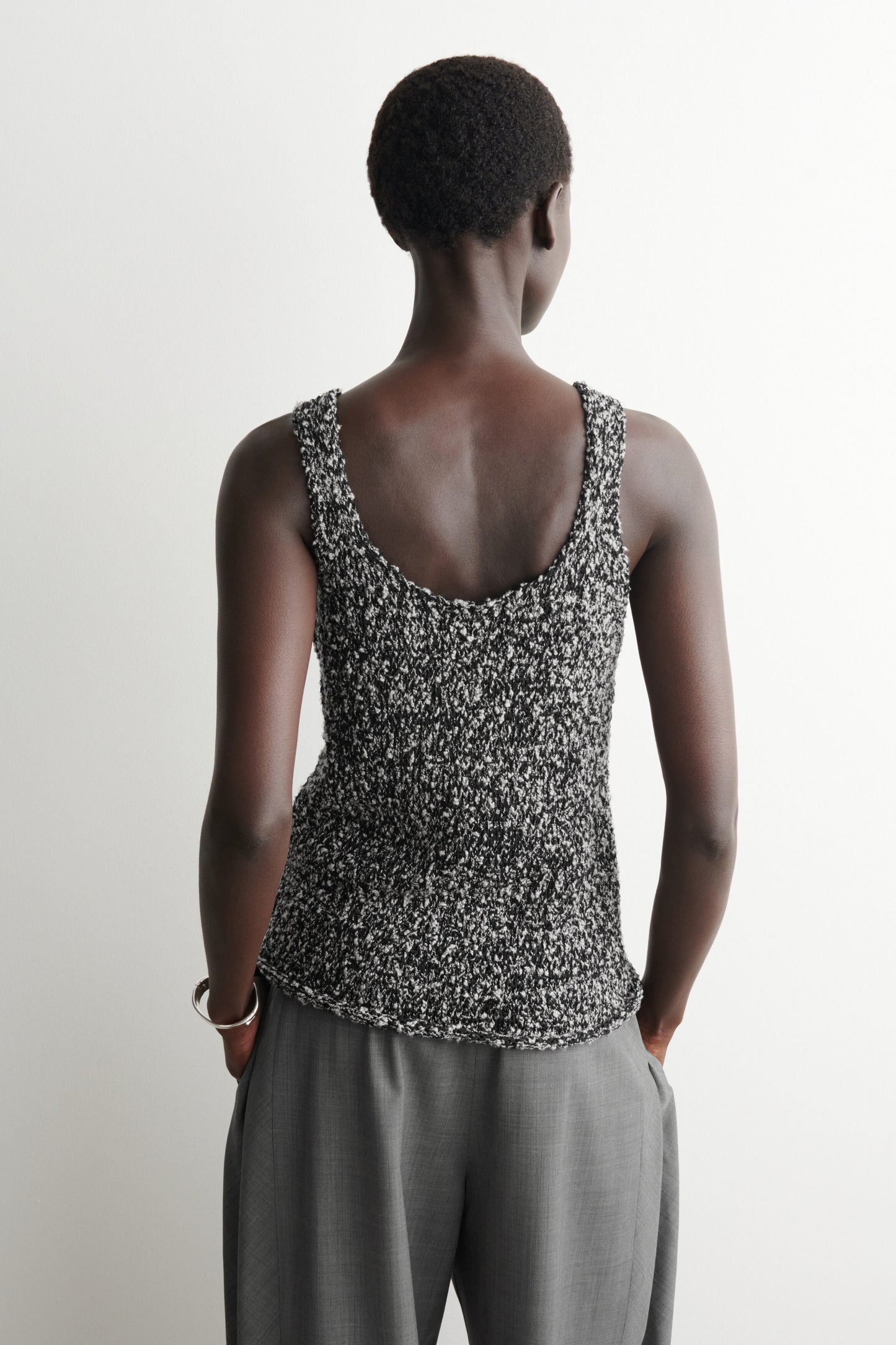 Two-Tone Chunky Knitted Tank Top