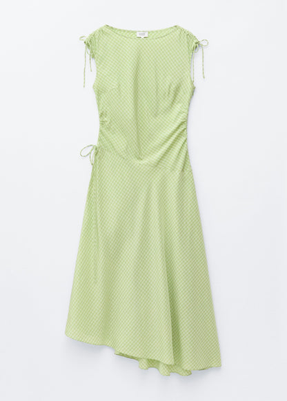 Asymmetric Draped Midi Dress