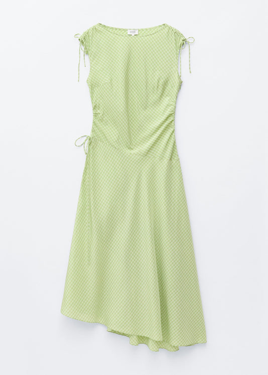 Asymmetric Draped Midi Dress