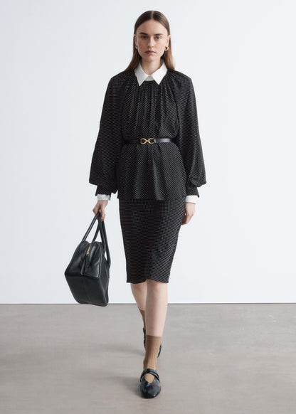 Balloon-Sleeve Blouse