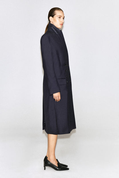 Wool Double-Breasted Longline Blazer