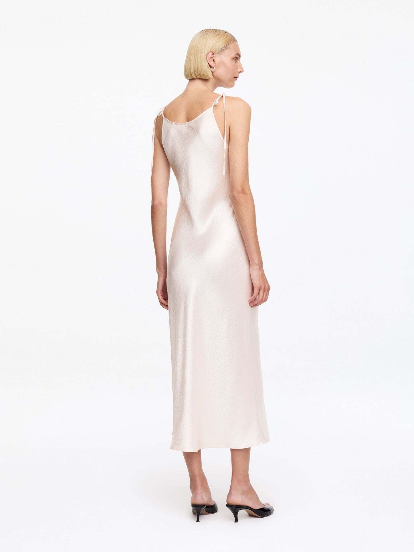 Crushed Satin Slip Dress