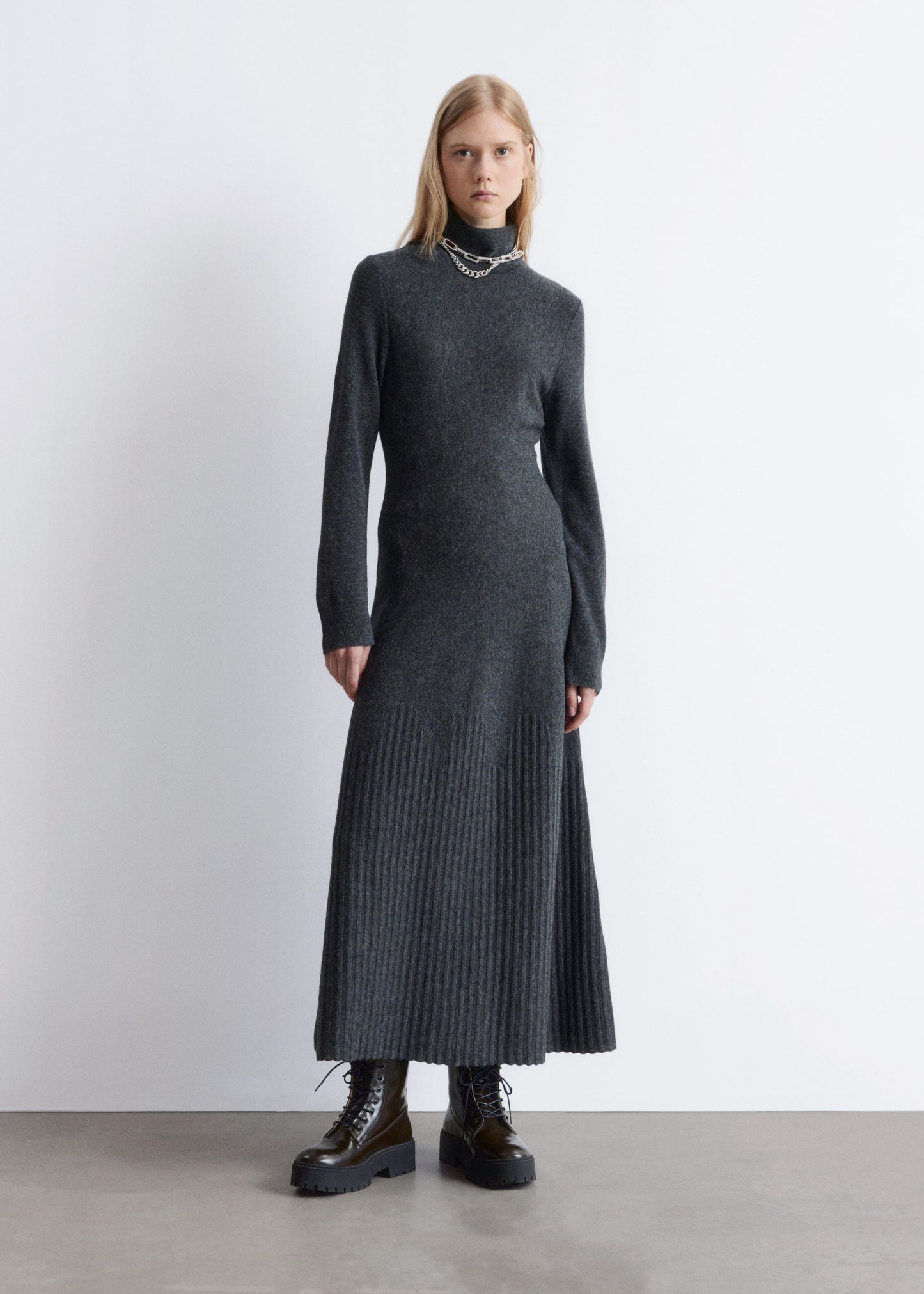Merino-Wool Turtleneck Maxi Dress