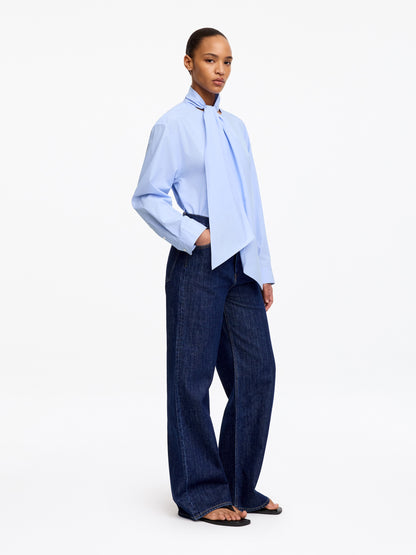 Pima Cotton Scarf Blouse