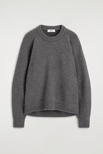 ROUNDED CASHMERE CREW-NECK JUMPER