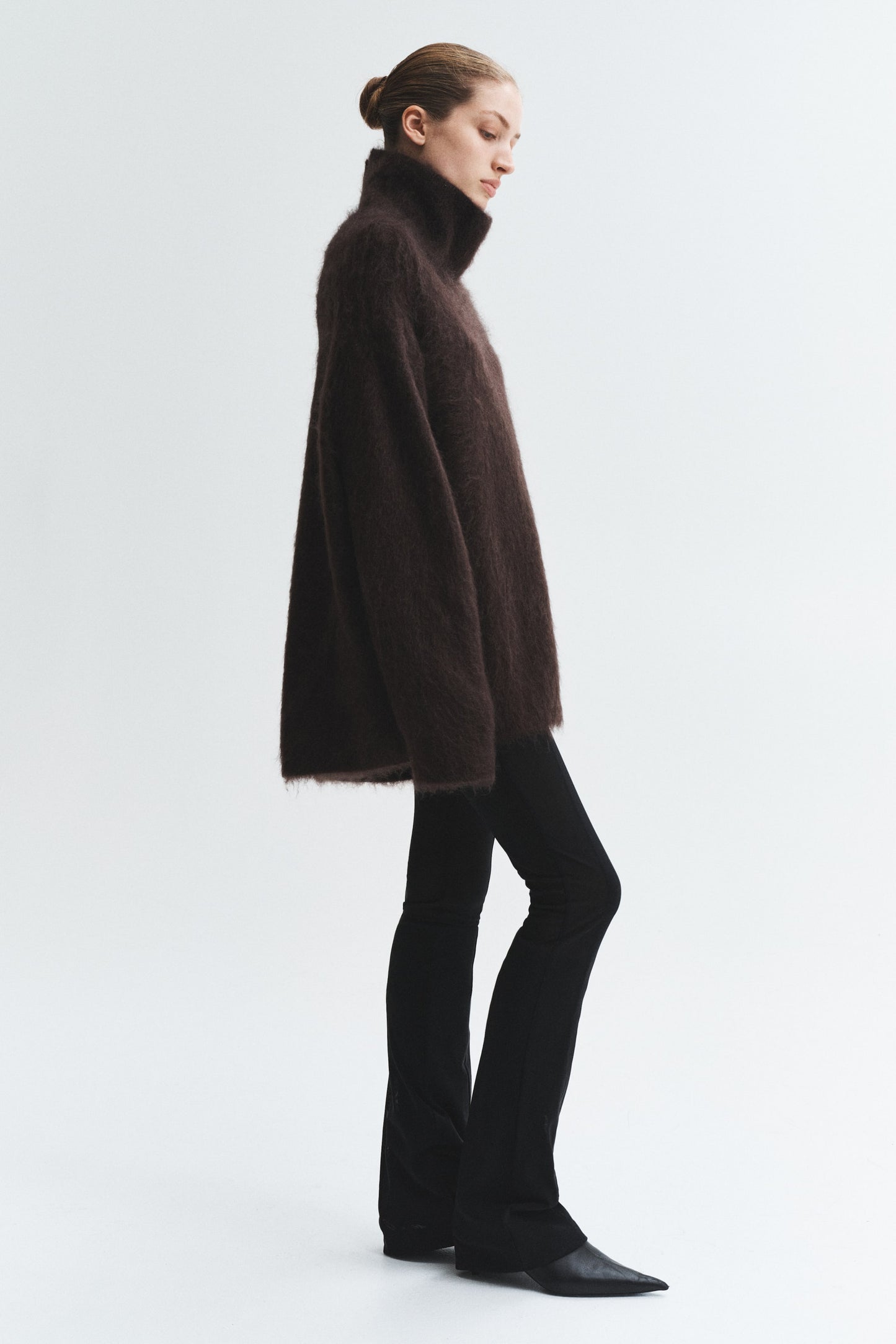 High-collar mohair-blend jumper