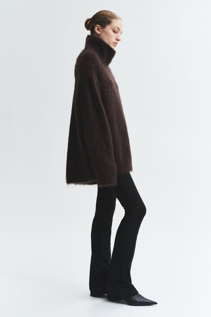 High-collar mohair-blend jumper