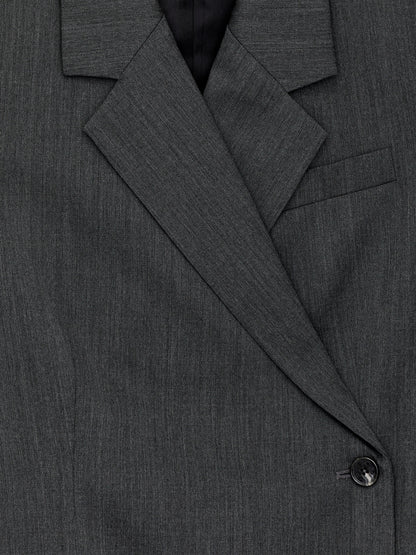 Wool-Blend Wrap Blazer