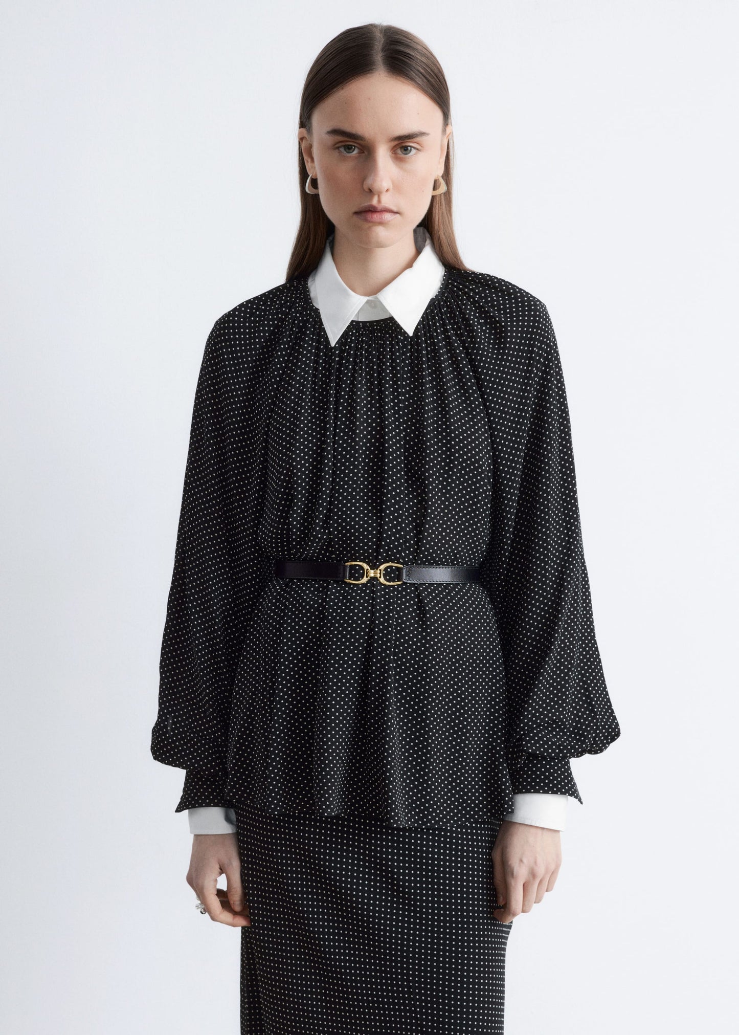 Balloon-Sleeve Blouse