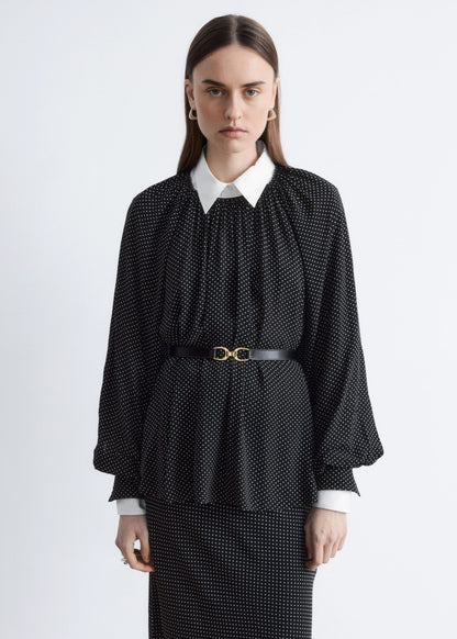 Balloon-Sleeve Blouse
