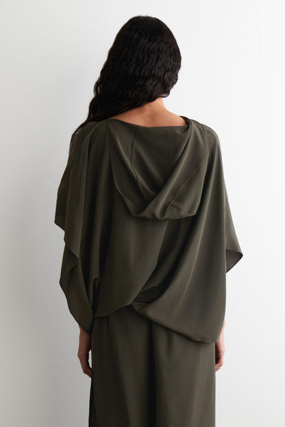 Hooded Silk Top