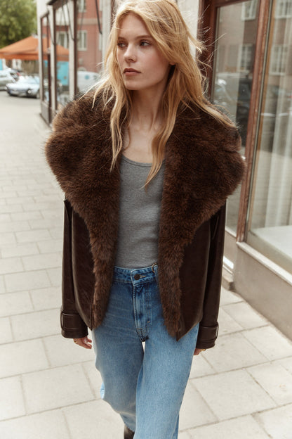 Collared biker jacket