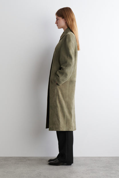 Collared Suede Coat