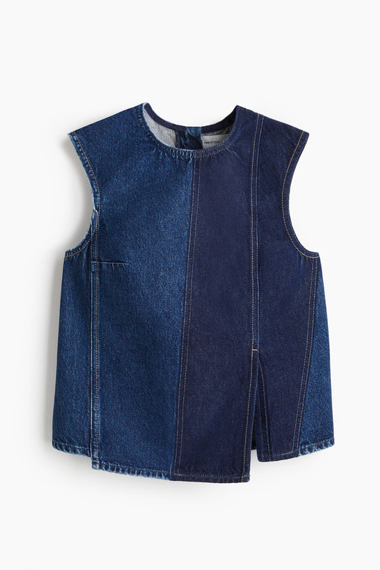 Two-toned denim top
