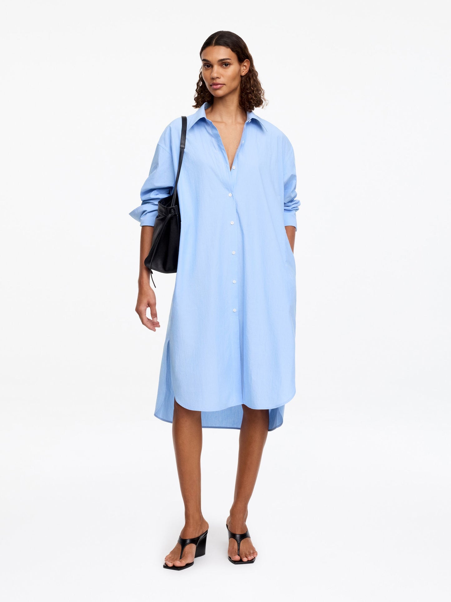 Loose-Fit Cotton Shirt Dress