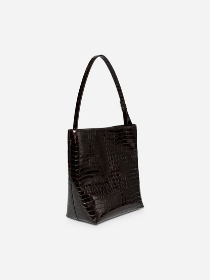 Croc-Effect Leather Tote
