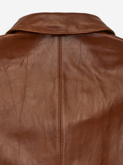 Double-Breasted Leather Jacket