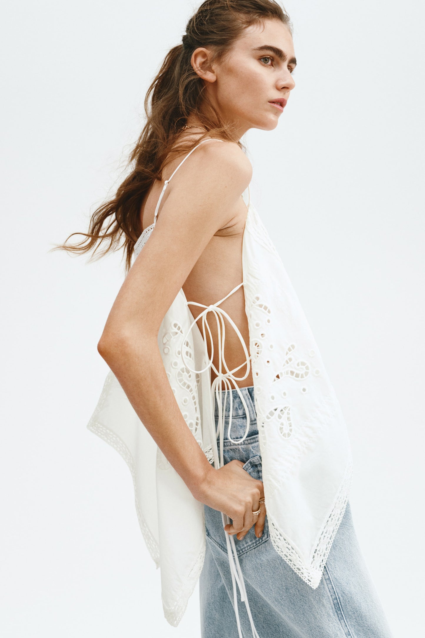 Broderie anglaise strappy top