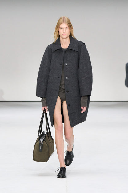 Sculpted Wool-Blend Coat