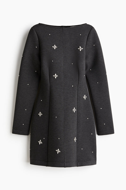 Rhinestone-embellished scuba dress