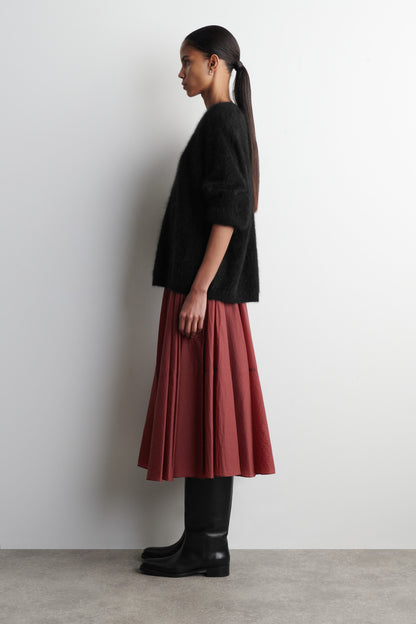 Circle-Cut Midi Skirt