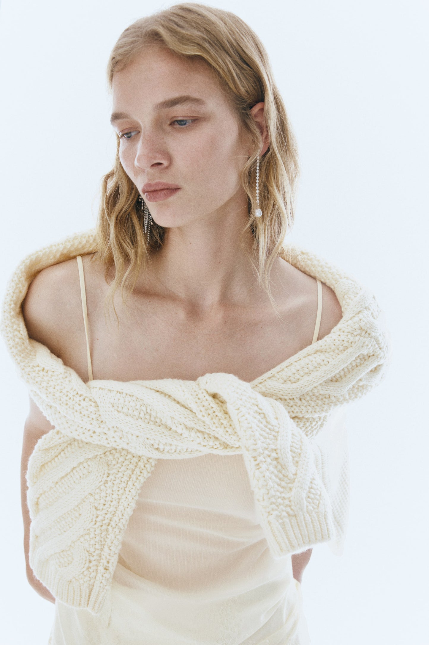 Lace-trimmed strappy top