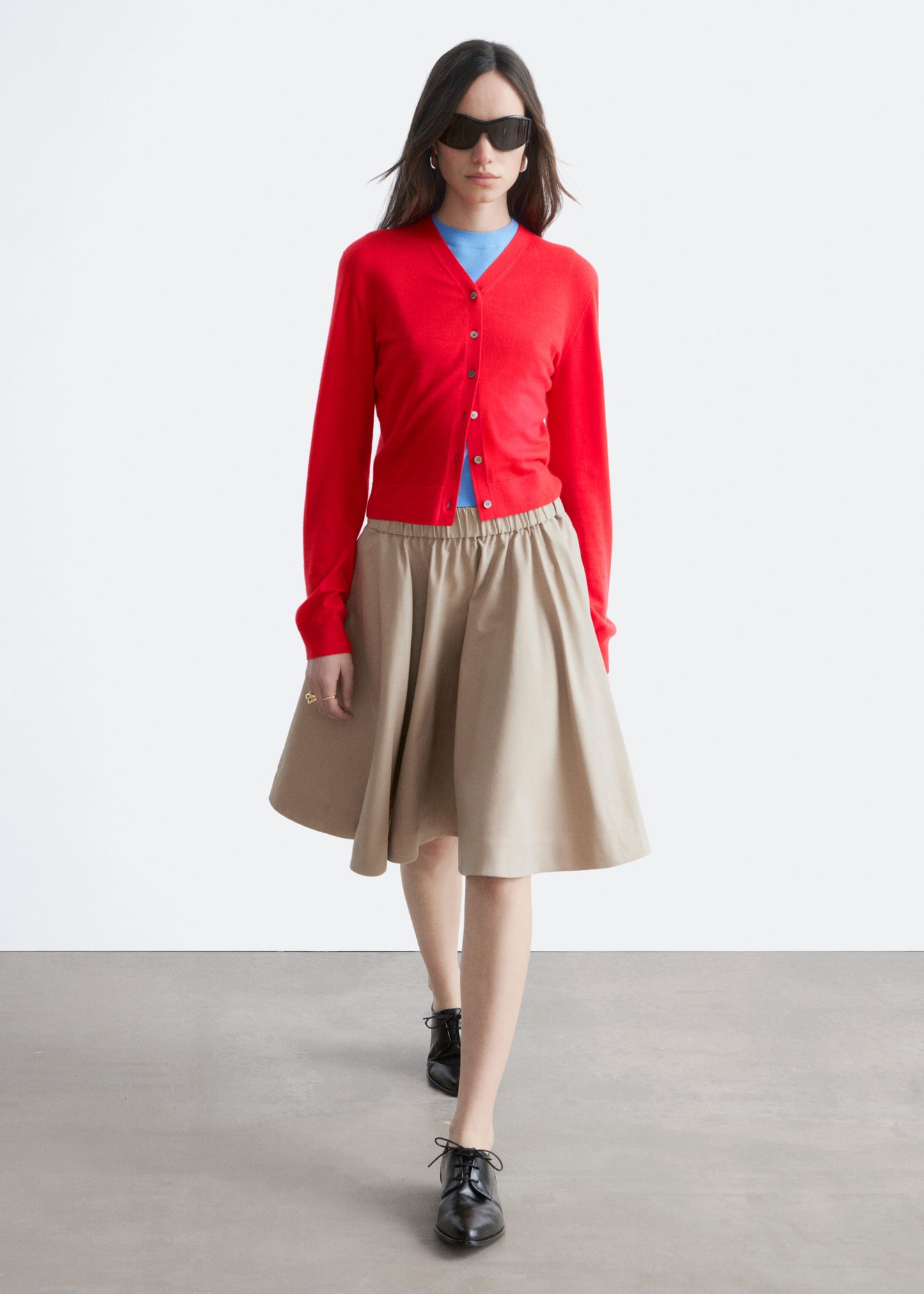 Flared Knee-Length Skirt