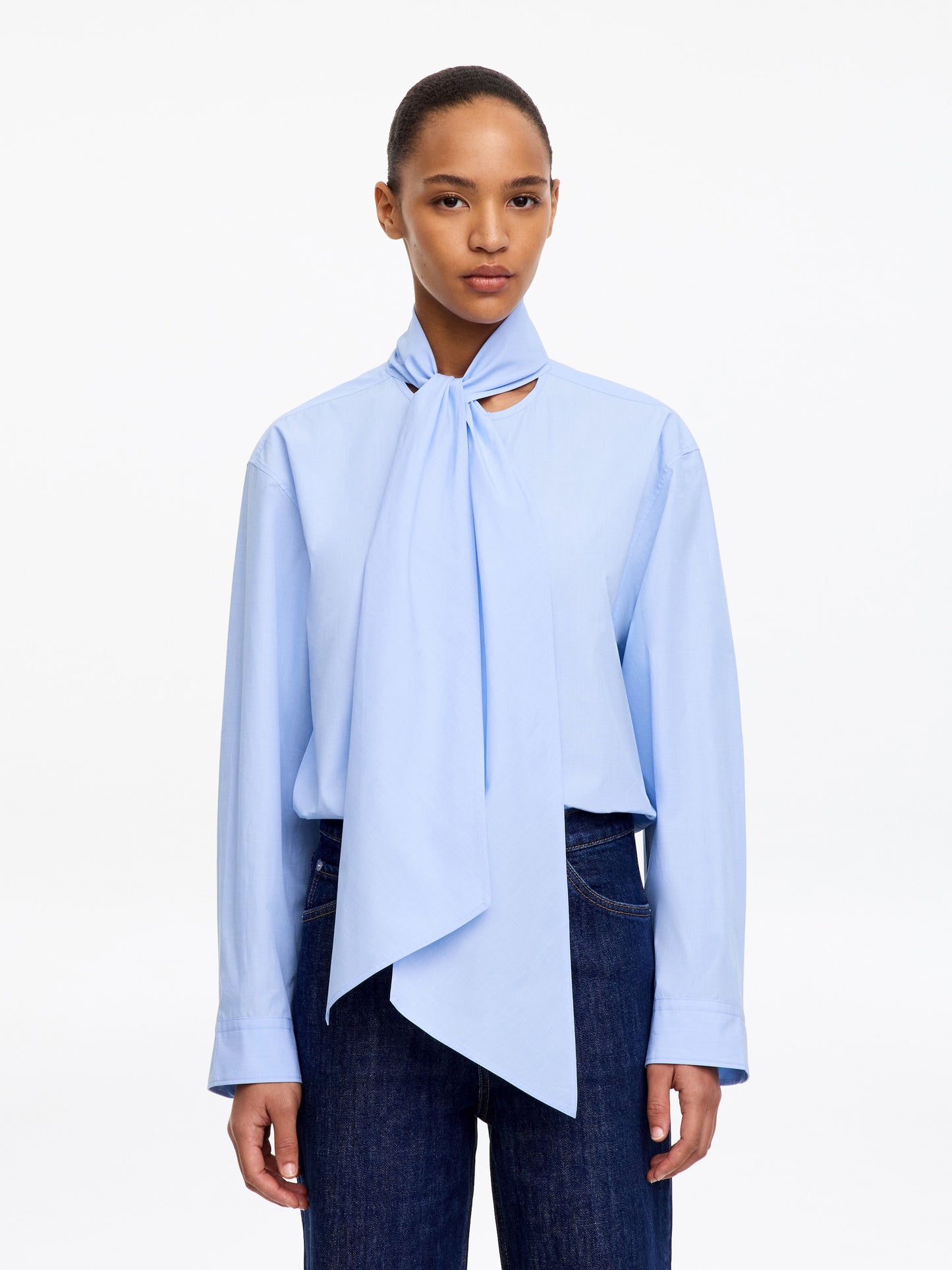 Pima Cotton Scarf Blouse