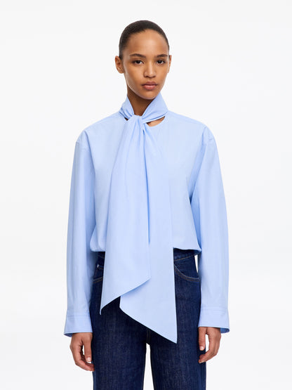 Pima Cotton Scarf Blouse