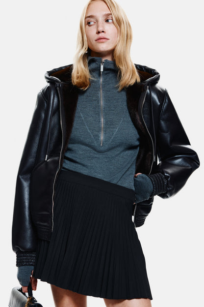 Pleated mini skort