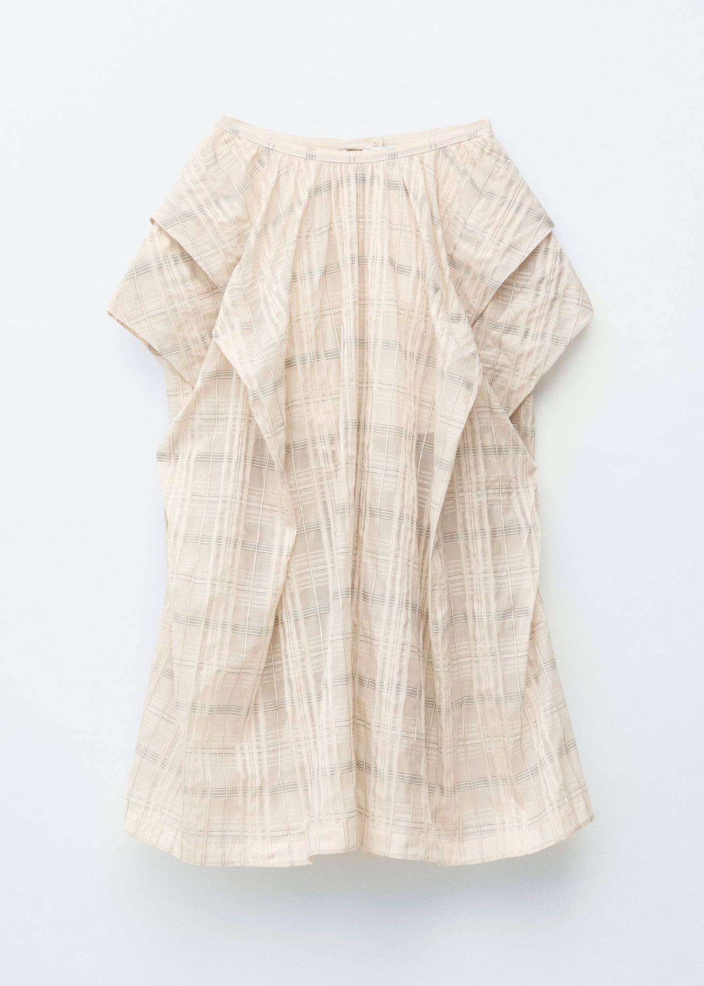 Gathered Cotton Midi Skirt