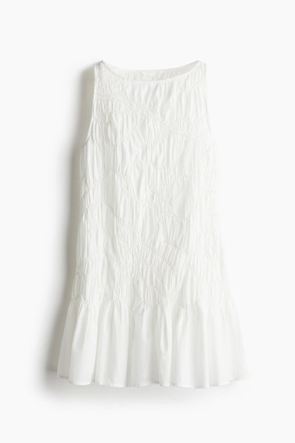 Ruched cotton dress
