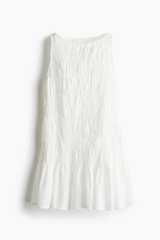 Ruched cotton dress