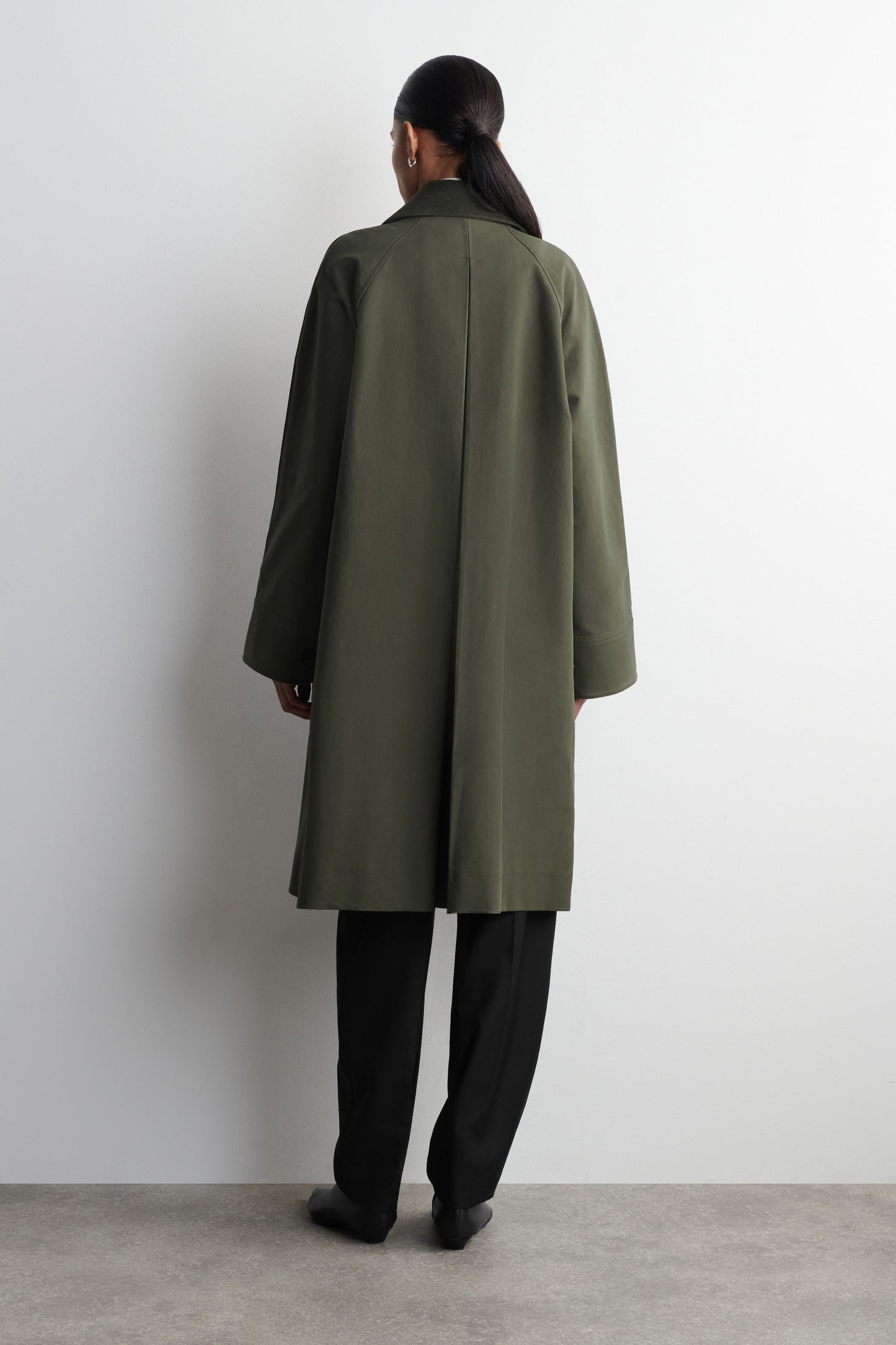 Wool-Trimmed Long Car Coat
