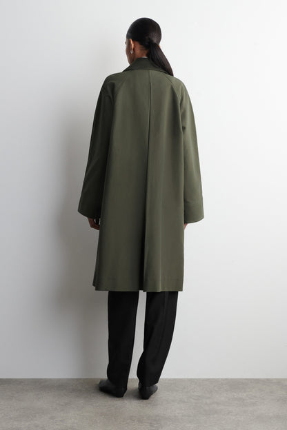 Wool-Trimmed Long Car Coat