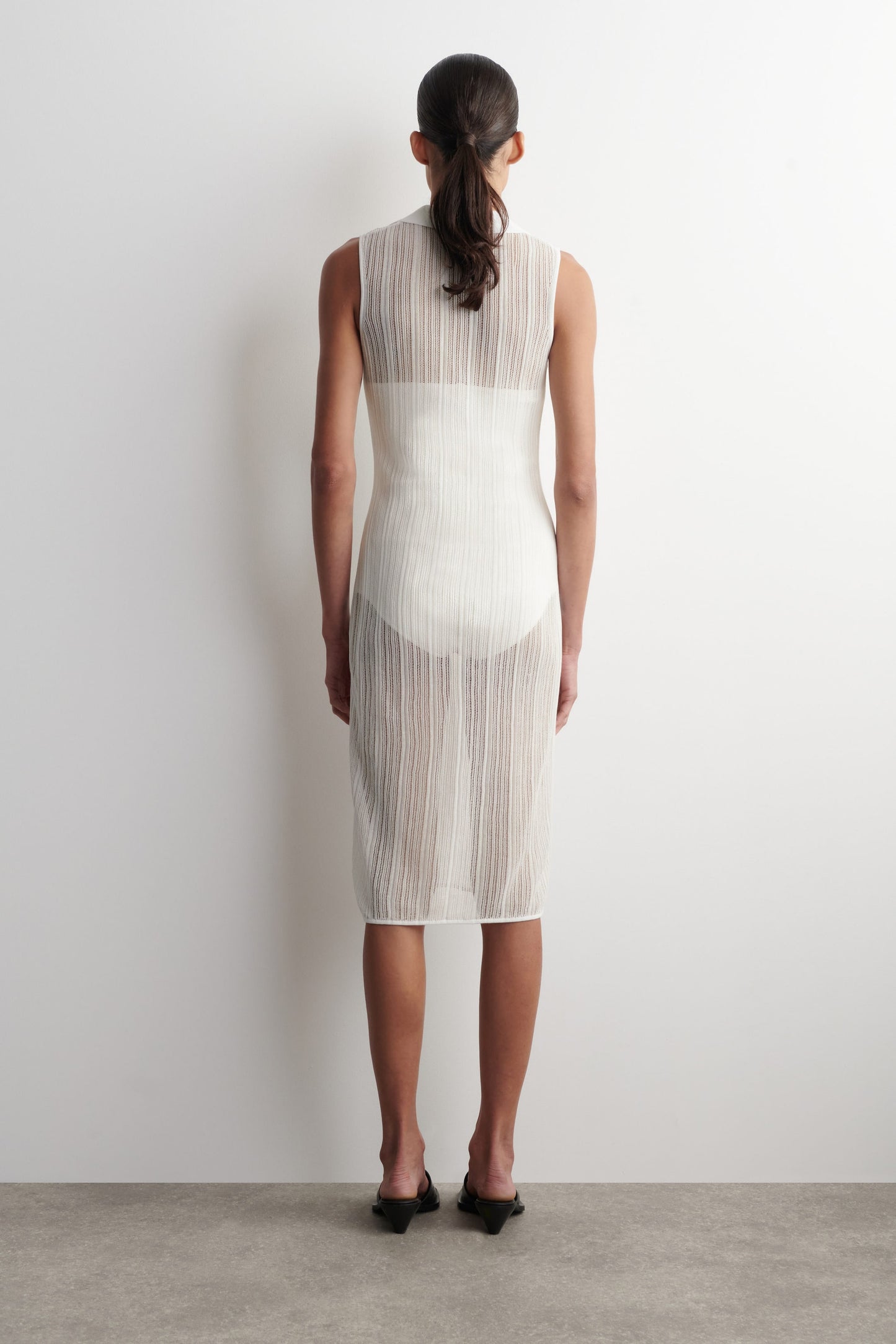 Sheer Lace-Knit Dress