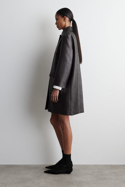 Textured Single-Breasted Coat
