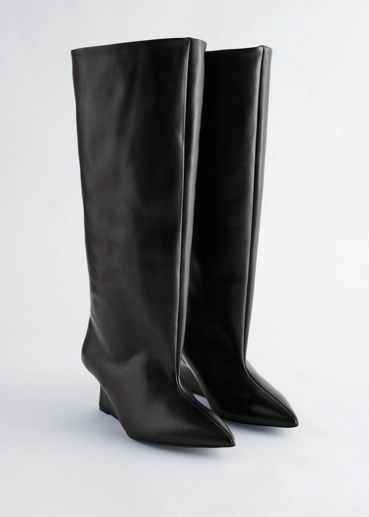 Wedge-Heel Knee-High Boots