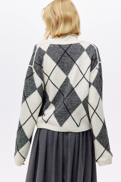 Jacquard-knit wool jumper