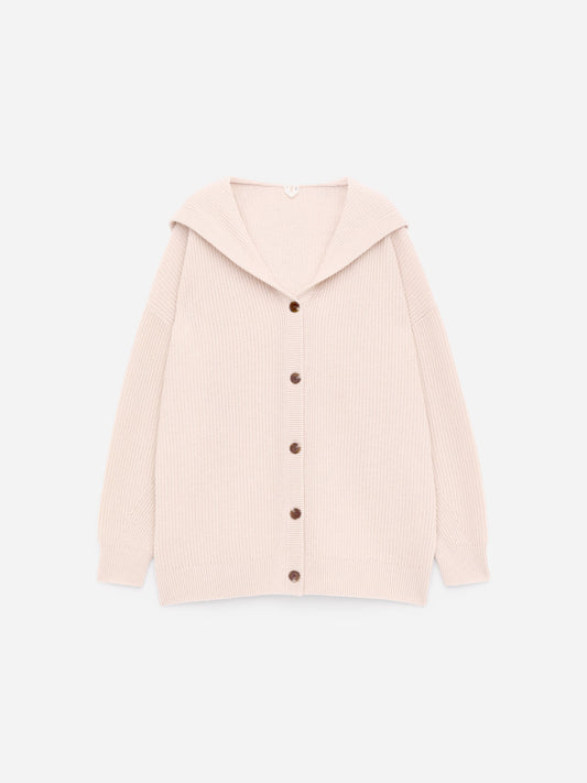 Cashmere-Wool Hooded Cardigan