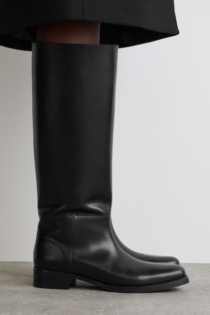 Leather Knee-High Boots