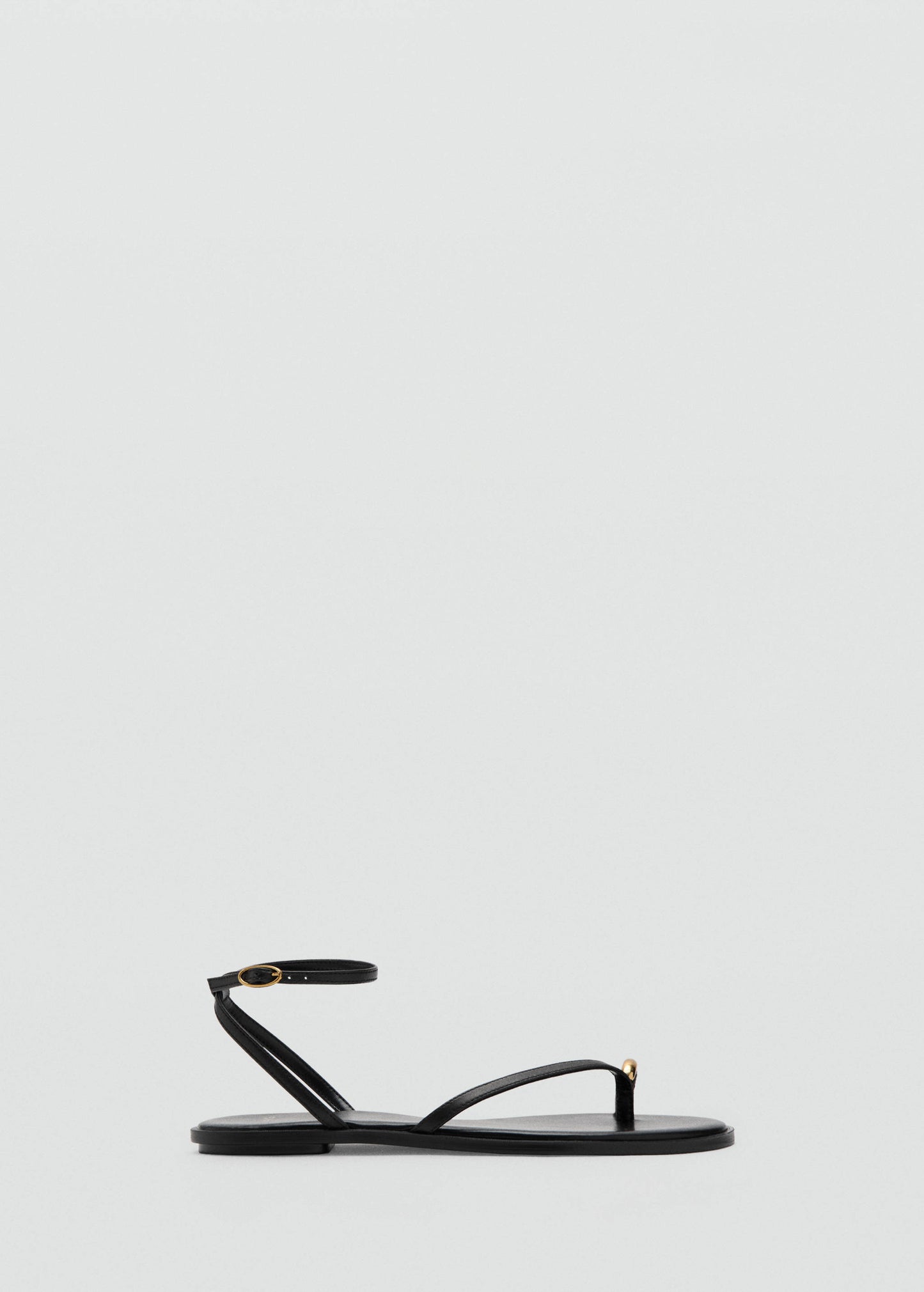 Leather strap sandals with metallic detail