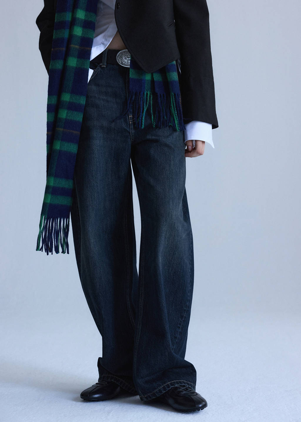 Mid-rise balloon jeans