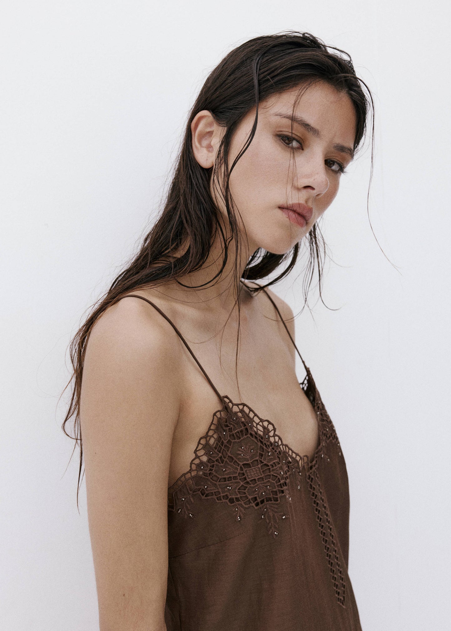 Lace dress with bead detail