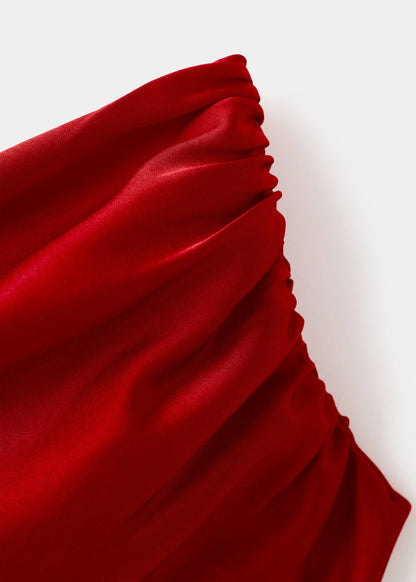 Asymmetrical satin dress