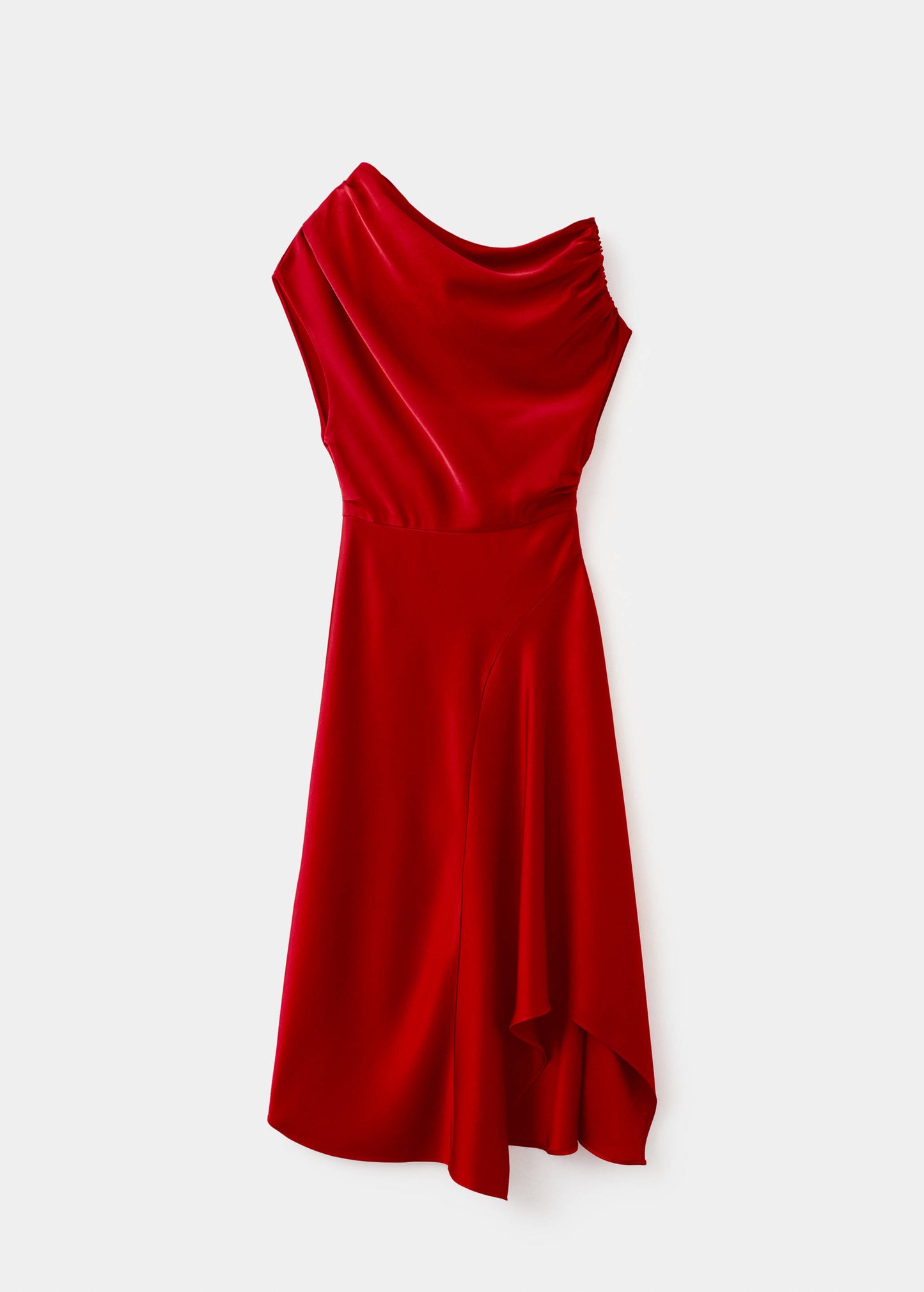 Asymmetrical satin dress