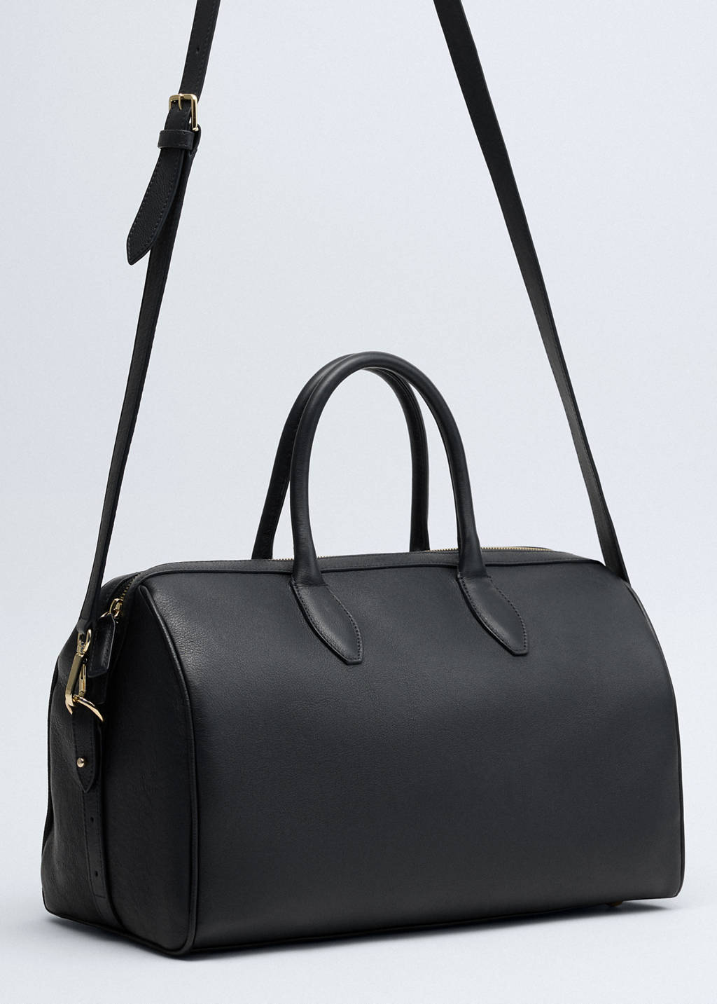 Leather bag with twin handles